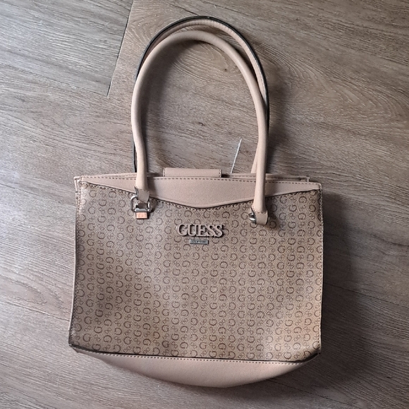 Guess Tan Satchel with Elegant Design - Picture 1 of 5